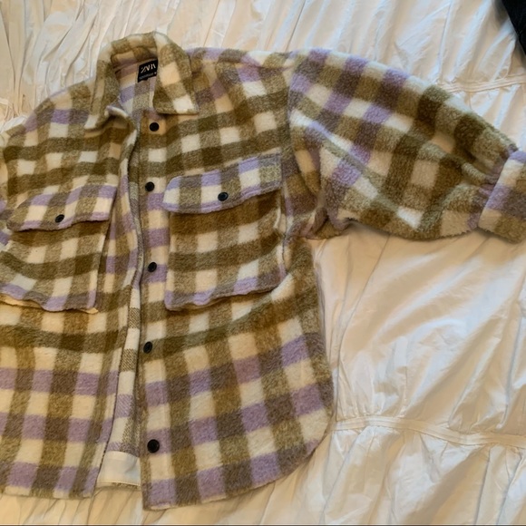 Zara Plaid Wool Blend Flannel Jacket - Picture 7 of 10